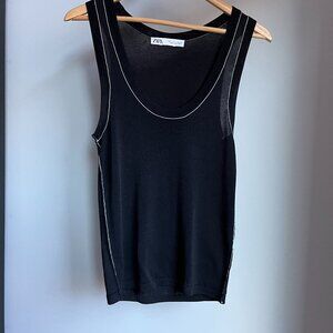 Zara Knit Tank w/Contrasting Stitching